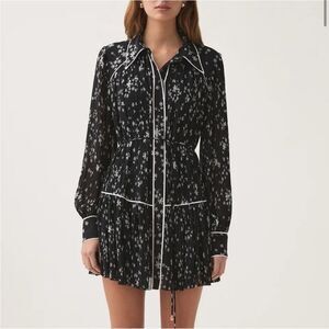 NWT 475.99 AJA Starflower Mini Dress In Nightfall Daisies Size 10